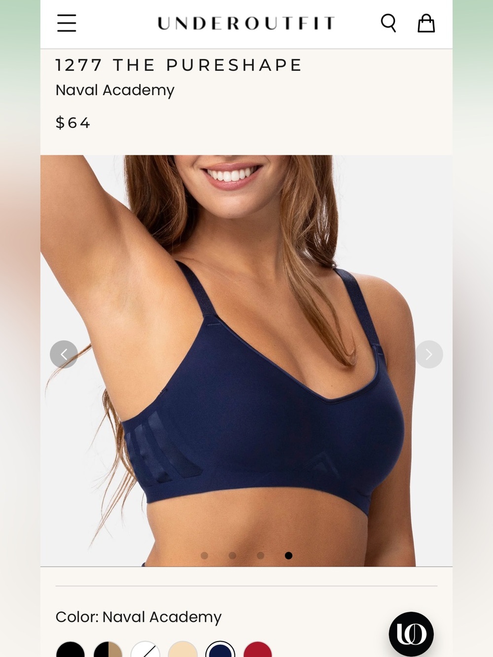NWT Underoutfit 1277 The Pureshape Bra, Navy Blue, 2XL